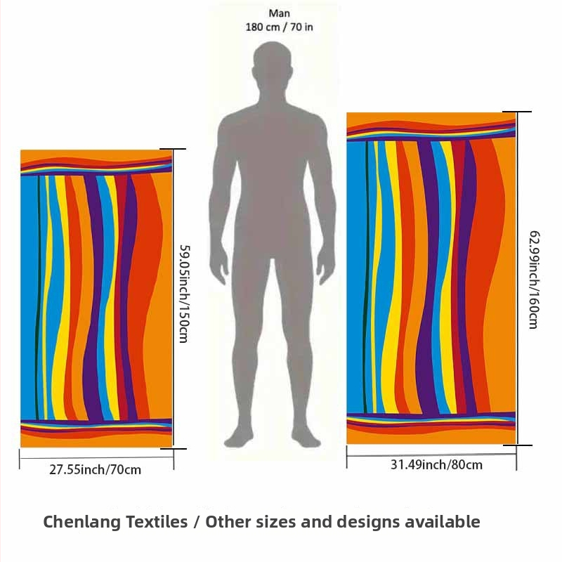 Prosop de plajă/băi din microfibră - Absorbant, uscare rapidă, fir 150D, 200-300 g, Finisaj prin imprimare