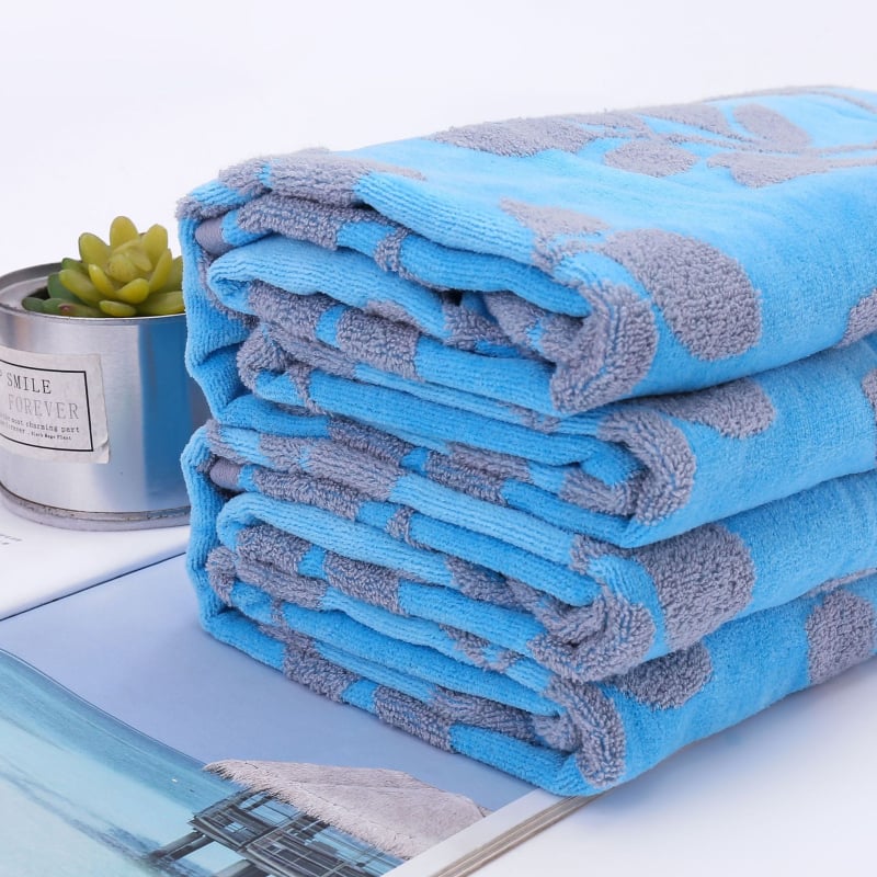 Prosop de baie — Bumbac 100%, țesătură jacquard, fir 32S, 300–400 g, Broderie și tiv