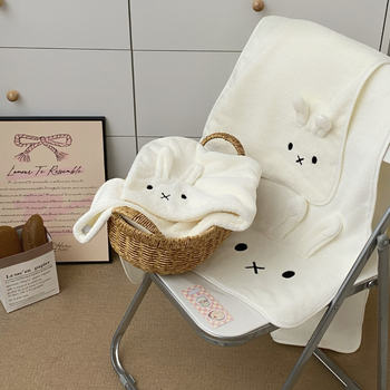 Prosop de baie cu șapcă de uscare a părului, fleece de coral, absorbant, uscare rapidă, 120–140 g, 100D