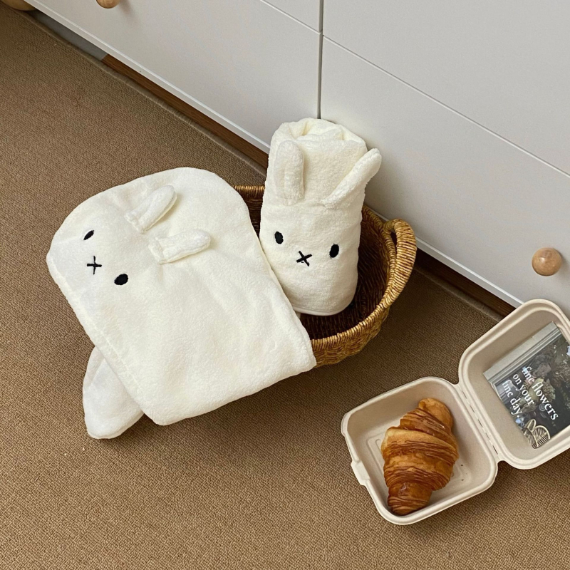 Prosop de baie cu șapcă de uscare a părului, fleece de coral, absorbant, uscare rapidă, 120–140 g, 100D