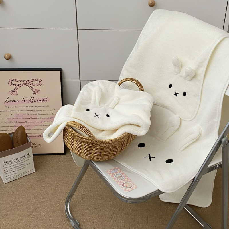 Prosop de baie cu șapcă de uscare a părului, fleece de coral, absorbant, uscare rapidă, 120–140 g, 100D