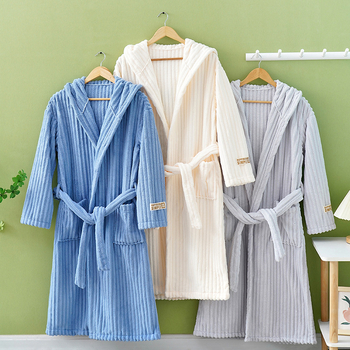 Halat de baie unisex pentru adulți, fleece coral (80% poliester, 725 g, potrivit pentru primăvară)