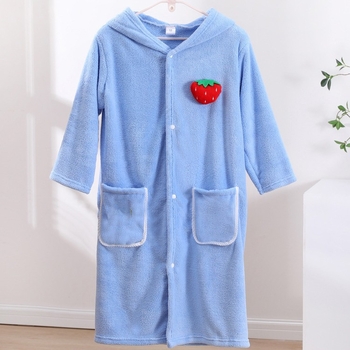 Halat de baie pentru copii din fleece coral, cu glugă-poncho, absorbant și uscare rapidă, pentru iarnă, unisex