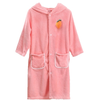 Halat de baie pentru copii din fleece coral, cu glugă-poncho, absorbant și uscare rapidă, pentru iarnă, unisex