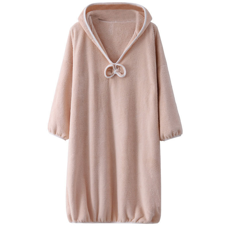 Halat de baie din coral fleece pentru femei, 100% poliester, pentru toamnă