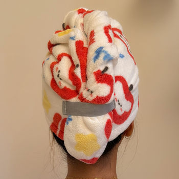 Set de baie din trei piese: prosop de corp Coral Velvet, prosop de păr și șapcă de uscare; grosime extra, cusut, fir 16-count