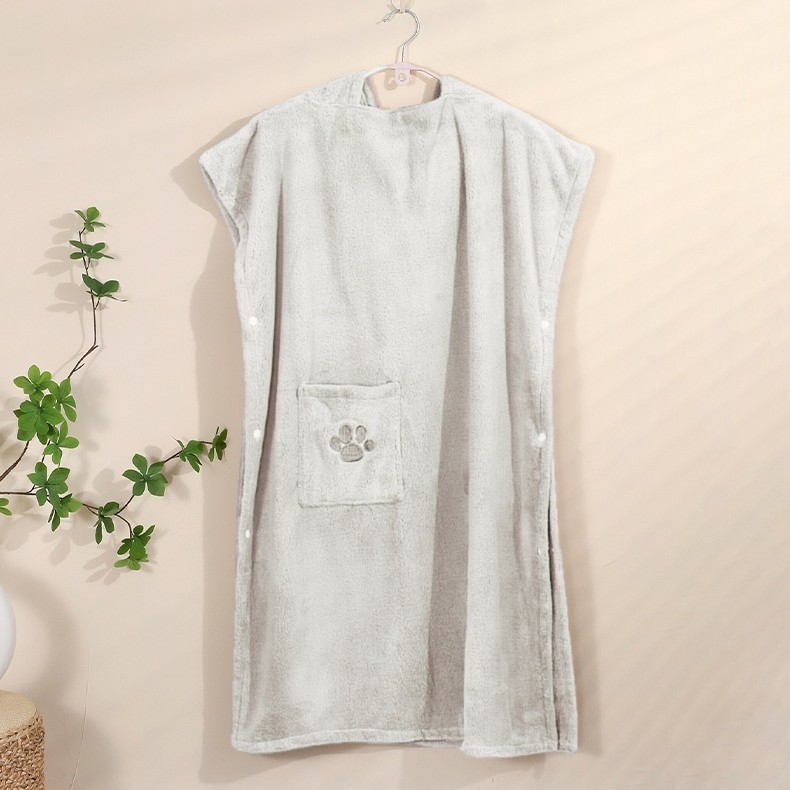 Halat de baie cu glugă din fleece coral, absorbant, uscare rapidă, pentru copii, iarnă, 85% poliester