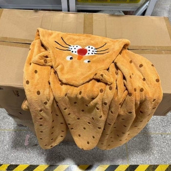 Leopard kapuljača za bebe: ručnik za kupanje i zavijanje, izvezeno, Coral fleece, 120–140 g, 150d vlakna, šivanje