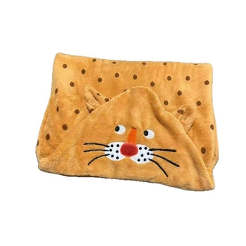 Leopard kapuljača za bebe: ručnik za kupanje i zavijanje, izvezeno, Coral fleece, 120–140 g, 150d vlakna, šivanje