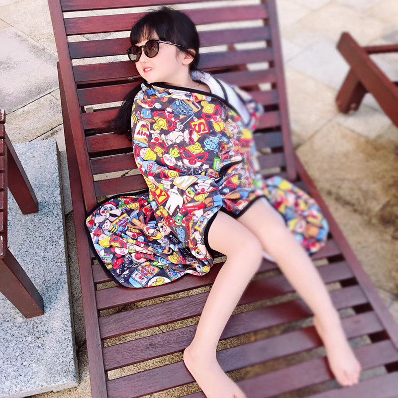 Prosop cu glugă pentru sugari și copii mici, microfibră ultra-absorbentă și foarte moale, imprimeu, fire 16, greutate 50–80 g