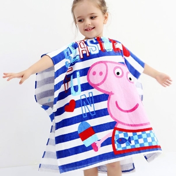 Enbihouse prosop baie pentru copii din bumbac 120d cu animale 3D, capă, 100–120 g/m², cusătură, personalizare disponibilă