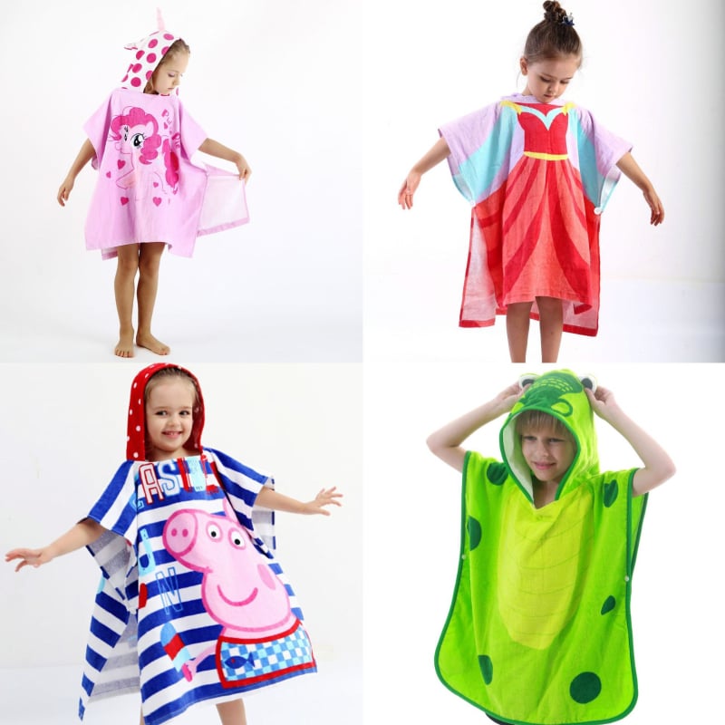 Enbihouse prosop baie pentru copii din bumbac 120d cu animale 3D, capă, 100–120 g/m², cusătură, personalizare disponibilă