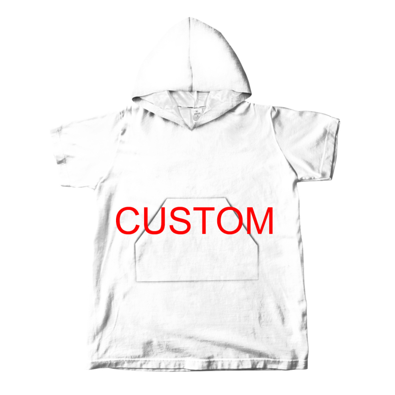 Kupaći ručnik s kapuljom i izvezenim džepovima, mikrovlakna, 200–300 g/m², pređa 60, tisak, prilagodljivo