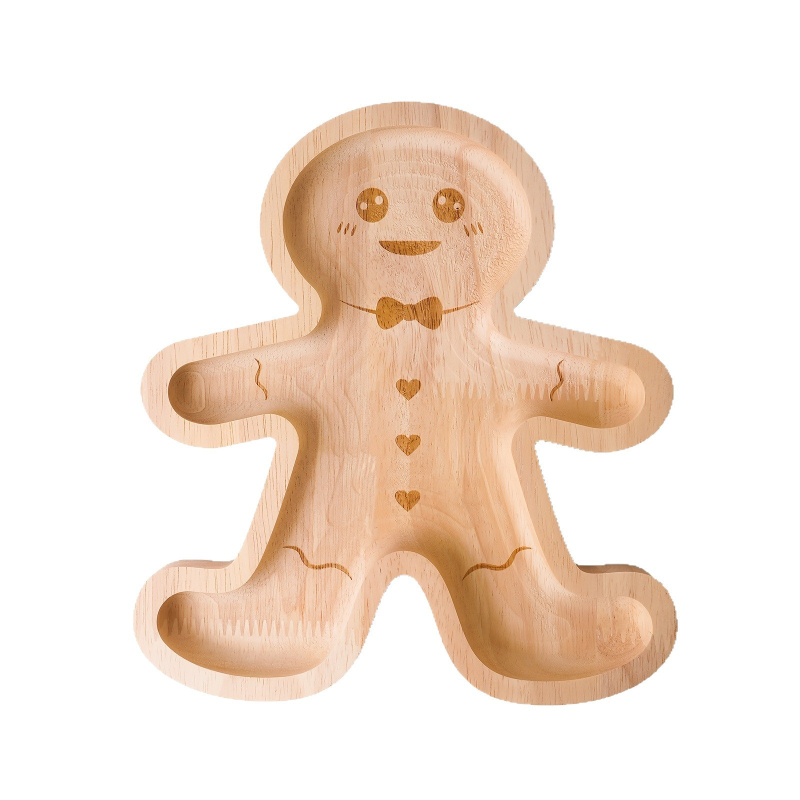 Ξύλινος δίσκος για χριστουγεννιάτικο μπισκότο-άνθρωπος, δημιουργικό σκεύος για ψήσιμο, μοντέρνος μινιμαλισμός, δυνατή εκτύπωση λογότυπου, κυκλοφορία 2025