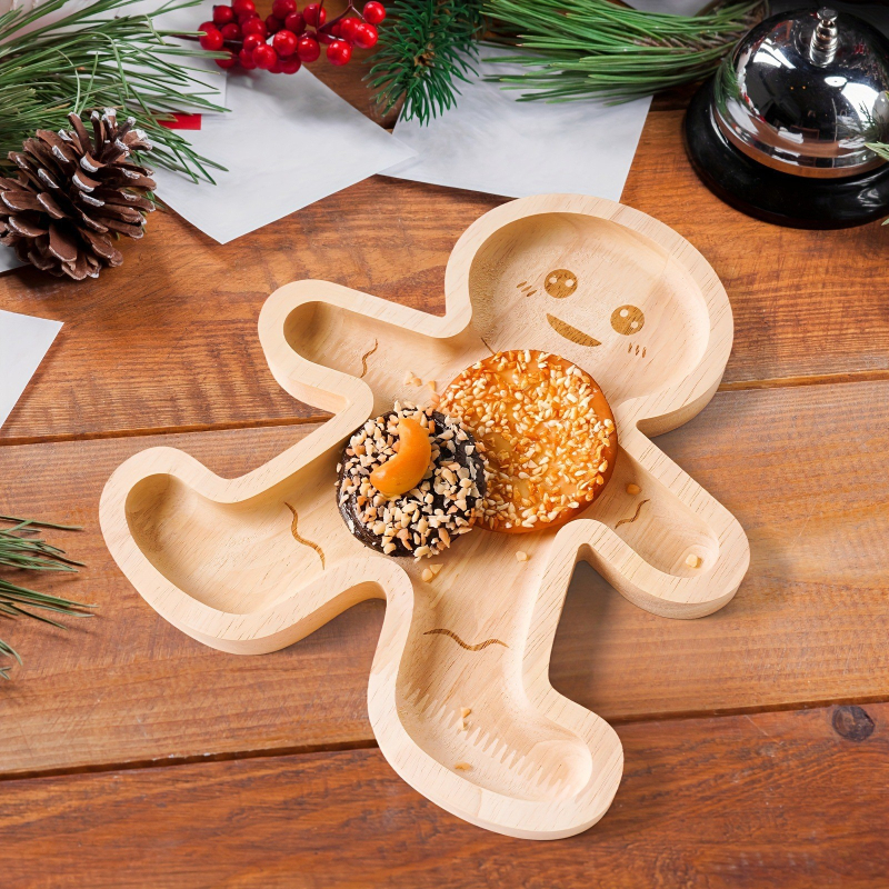 Ξύλινος δίσκος για χριστουγεννιάτικο μπισκότο-άνθρωπος, δημιουργικό σκεύος για ψήσιμο, μοντέρνος μινιμαλισμός, δυνατή εκτύπωση λογότυπου, κυκλοφορία 2025