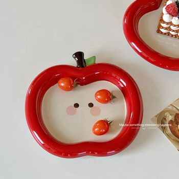 Πορσελάνινο πιάτο με σχέδιο μήλου (ασφαλές για φούρνο μικροκυμάτων; φινίρισμα υπό γλάσο; εκτυπωμένο λογότυπο; καθολική χρήση)