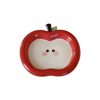 Πορσελάνινο πιάτο με σχέδιο μήλου (ασφαλές για φούρνο μικροκυμάτων; φινίρισμα υπό γλάσο; εκτυπωμένο λογότυπο; καθολική χρήση)