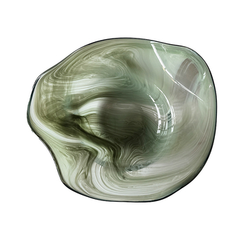 Γυάλινο βαθύ πιάτο φρούτων, ποικίλα σχέδια, μοντέρνο μινιμαλιστικό ύφος, ασυνήθιστο σχήμα, μονοκόμματη κατασκευή