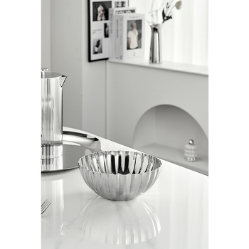 Δίσκος φρούτων από ανοξείδωτο χάλυβα 304, βαθύς, σκανδιναβικού στυλ, κυκλικού σχεδιασμού, επιφάνεια με καθρέφτη