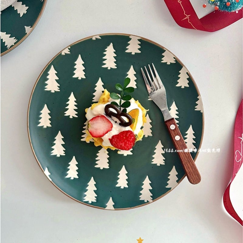 Porcelanska tanjura za desert - retro stil, ispod glazure, pogodno za mikrovalnu pećnicu