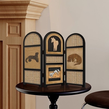 Panel decorativ de birou din lemn, stil chinezesc, motiv leopard, design personalizabil, cadou pentru casa nouă