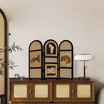 Panel decorativ de birou din lemn, stil chinezesc, motiv leopard, design personalizabil, cadou pentru casa nouă