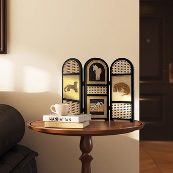 Panel decorativ de birou din lemn, stil chinezesc, motiv leopard, design personalizabil, cadou pentru casa nouă