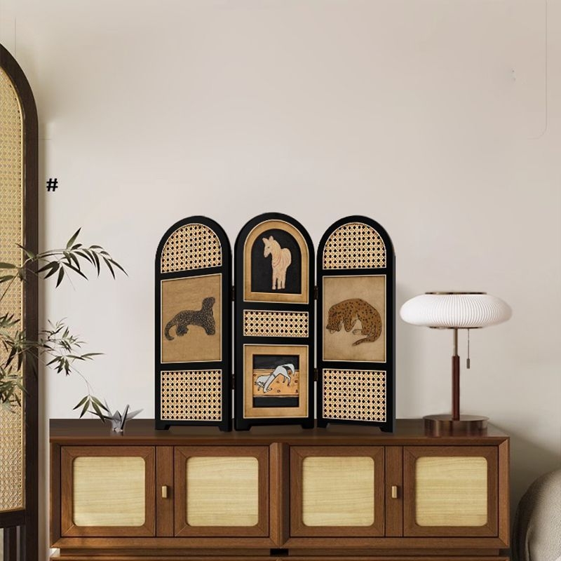 Panel decorativ de birou din lemn, stil chinezesc, motiv leopard, design personalizabil, cadou pentru casa nouă