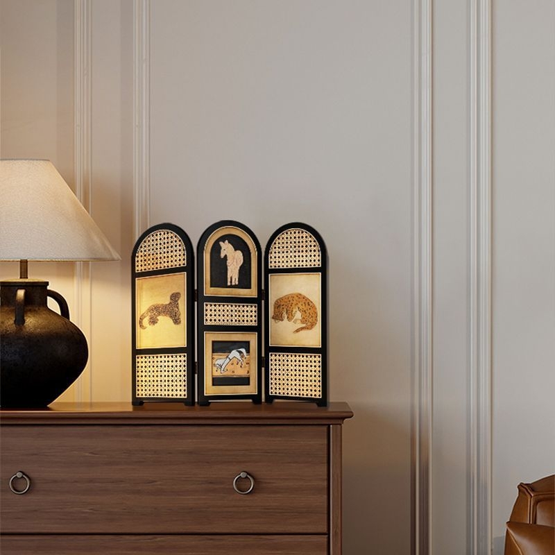 Panel decorativ de birou din lemn, stil chinezesc, motiv leopard, design personalizabil, cadou pentru casa nouă