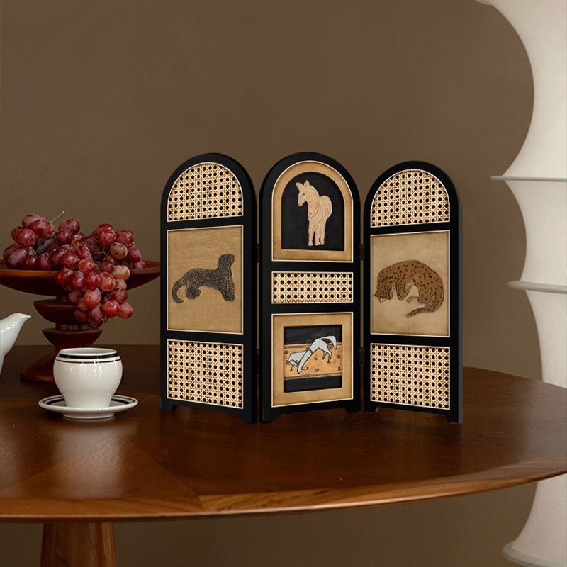 Panel decorativ de birou din lemn, stil chinezesc, motiv leopard, design personalizabil, cadou pentru casa nouă