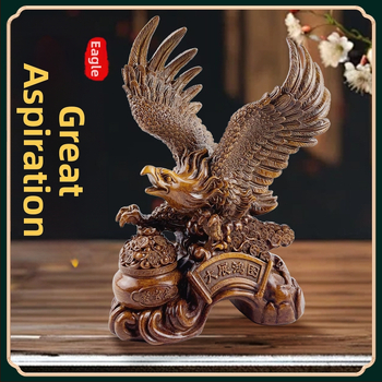 Figurină de vultur, rășină, stil chinezesc, decor animal, ambalaj din carton, potrivit ca cadou de afaceri