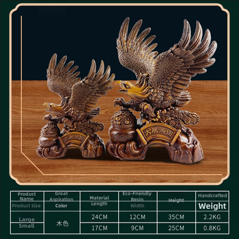 Figurină de vultur, rășină, stil chinezesc, decor animal, ambalaj din carton, potrivit ca cadou de afaceri