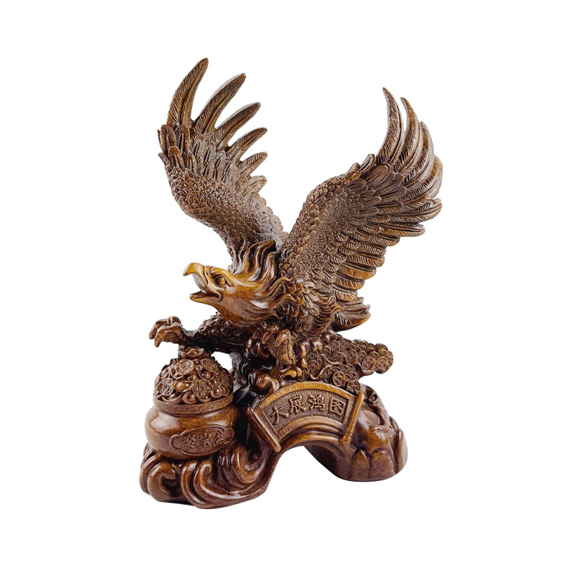 Figurină de vultur, rășină, stil chinezesc, decor animal, ambalaj din carton, potrivit ca cadou de afaceri