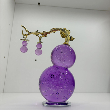 Ornament din cristal în formă de dovleac – decor de lux, lucrat manual, pentru living, dulap de vin și nișă TV; cadou de deschidere sau cadou de afaceri