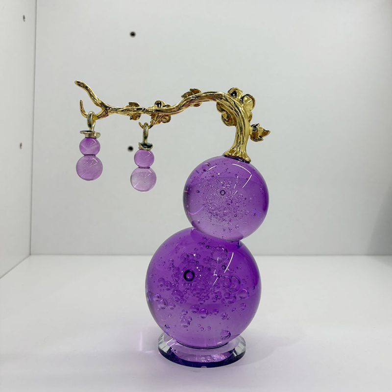 Ornament din cristal în formă de dovleac – decor de lux, lucrat manual, pentru living, dulap de vin și nișă TV; cadou de deschidere sau cadou de afaceri