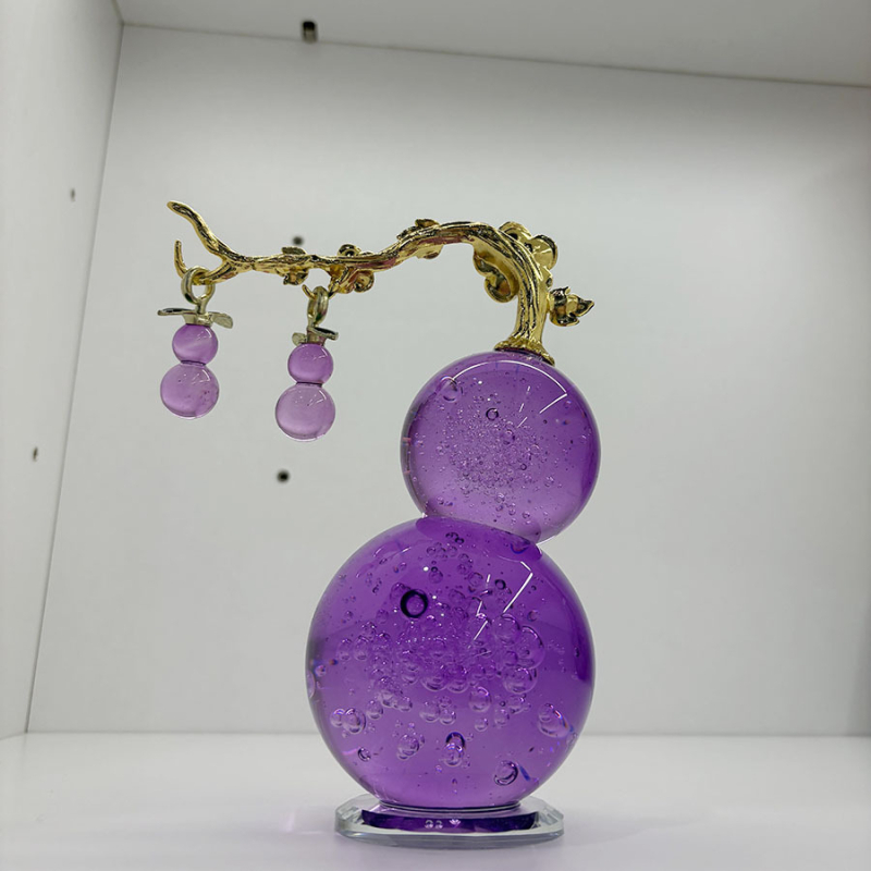 Ornament din cristal în formă de dovleac – decor de lux, lucrat manual, pentru living, dulap de vin și nișă TV; cadou de deschidere sau cadou de afaceri