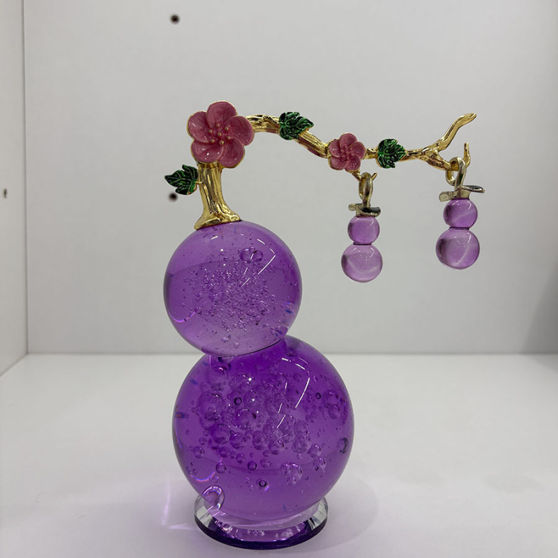 Ornament din cristal în formă de dovleac – decor de lux, lucrat manual, pentru living, dulap de vin și nișă TV; cadou de deschidere sau cadou de afaceri