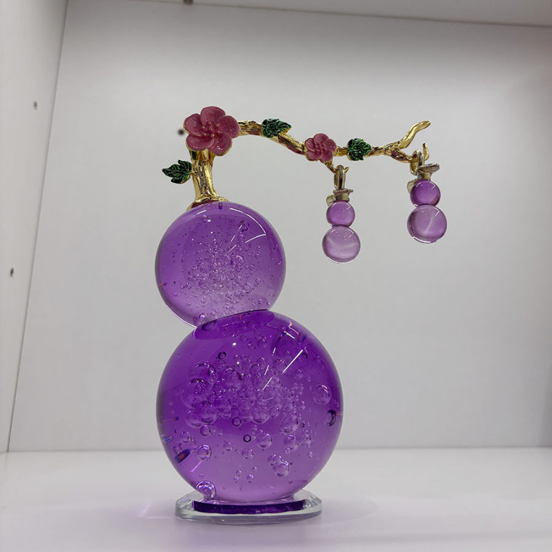 Ornament din cristal în formă de dovleac – decor de lux, lucrat manual, pentru living, dulap de vin și nișă TV; cadou de deschidere sau cadou de afaceri