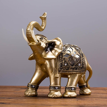 Statuetă elefant din rășină pentru decorul casei – realizare manuală, stil modern de artă