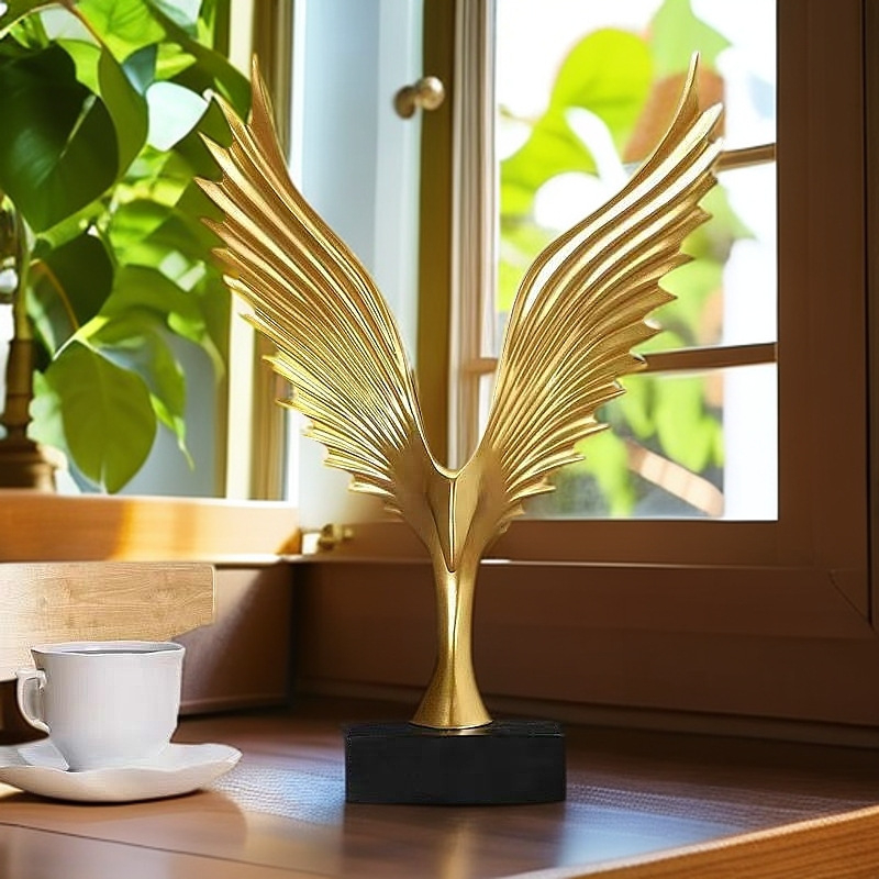 Скулптура на орел със разперени криле, ръчна изработка, модерен стил (материал: смола; стил: прост и модерен; ръчна изработка; подходящ за рожден ден; рекламни подаръци)