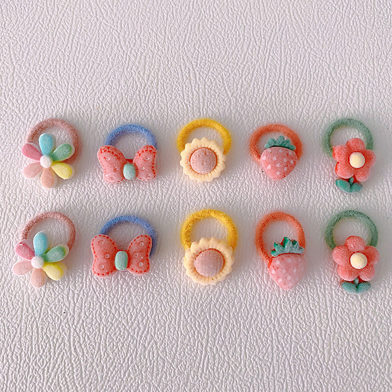 Bentiță de păr pentru copii – acrilic, lucrat manual, model fructe desen animate, stil drăguț