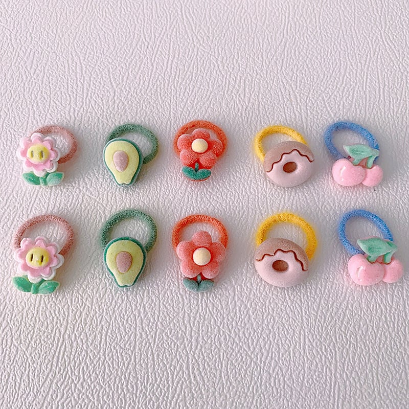 Bentiță de păr pentru copii – acrilic, lucrat manual, model fructe desen animate, stil drăguț