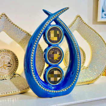 Ornament decorativ – ceramică glazurată, inspirație arabă, decor modern minimalist, ambalaj cadou.