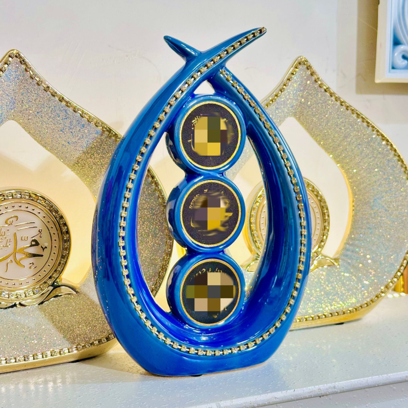 Ornament decorativ – ceramică glazurată, inspirație arabă, decor modern minimalist, ambalaj cadou.