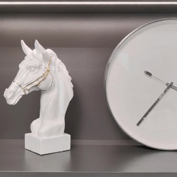 Скулптура на конска глава – модерно изкуство, смола, 3D украса за дневна, ТВ шкаф и бар шкаф; инжекционно формована, полу ръчна изработка