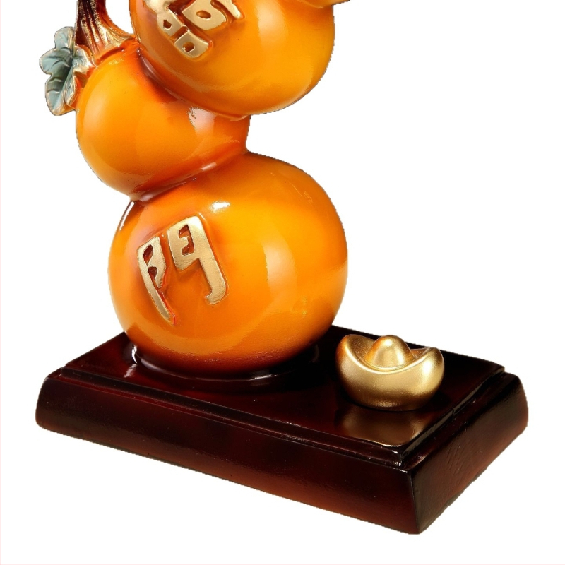 Ornament dovleac cu motivul celor cinci binecuvântări, rășină, stil chinezesc, gravat