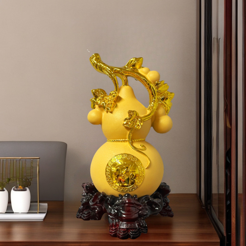 Ornament decorativ din rășină, în formă de dovleac, electroplacare, stil chinezesc nou, personalizabil, potrivit ca dar de afaceri