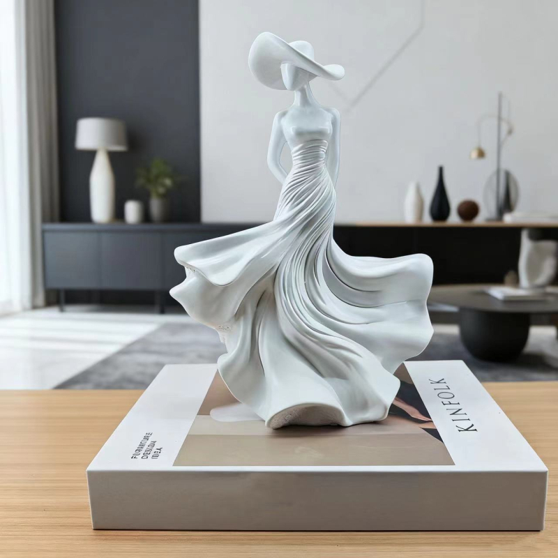 Скулптура на богиня от смола, ръчна изработка, семпъл и модерен стил, домашен декор за дневна и шкаф за телевизор