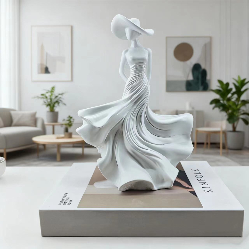 Скулптура на богиня от смола, ръчна изработка, семпъл и модерен стил, домашен декор за дневна и шкаф за телевизор