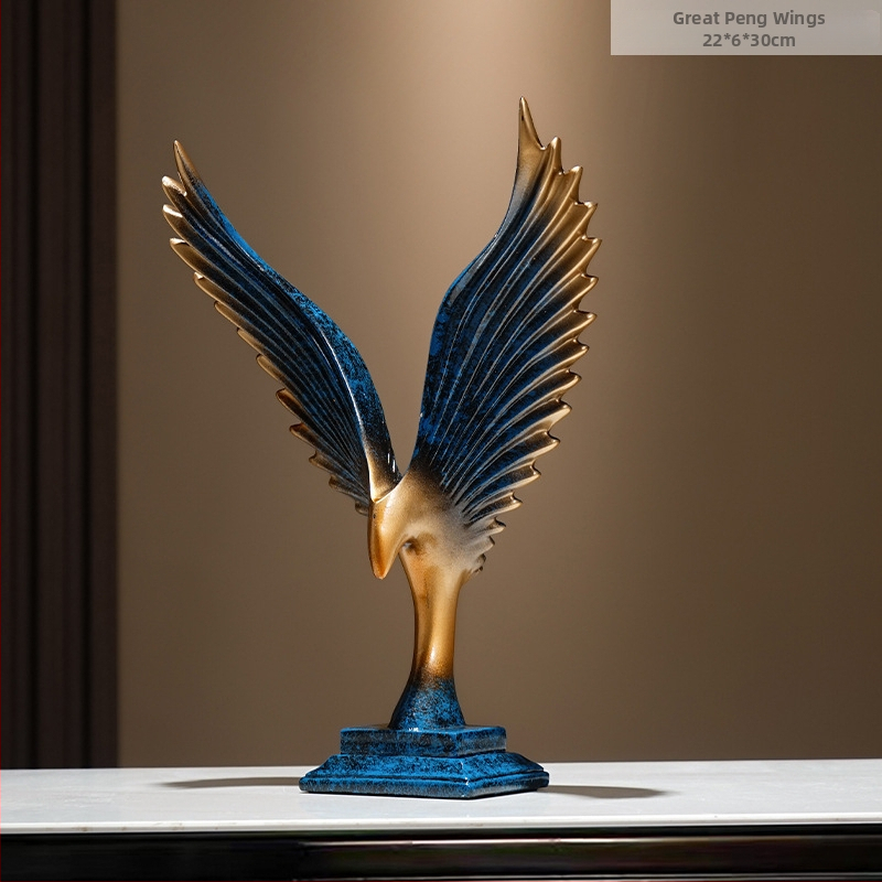 Скулптура на летящ орел в модерен луксозен стил, смола, марка Oukelai